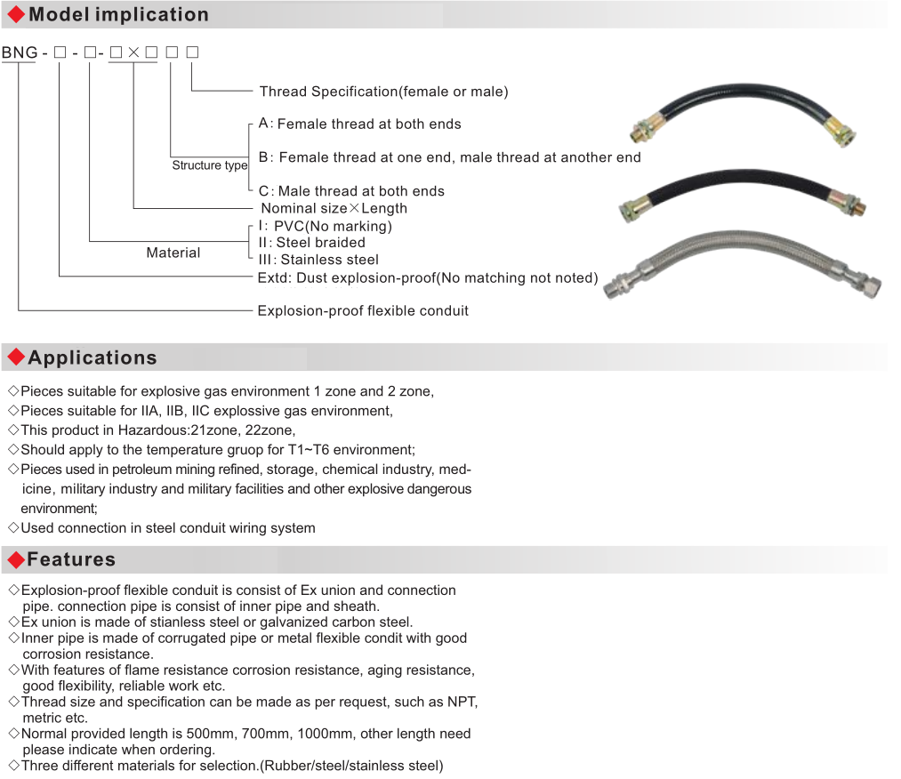 BNG Explosion Proof Flexible Conduit