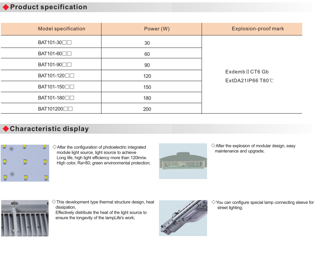 BAT101 Explosion Proof Energy-Efficient