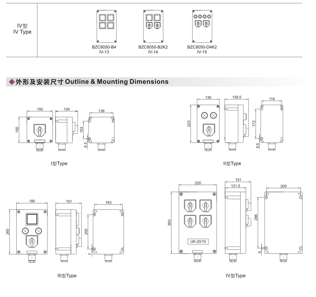 BZC8050 Explosion Proof Corrosion Proof Control Station